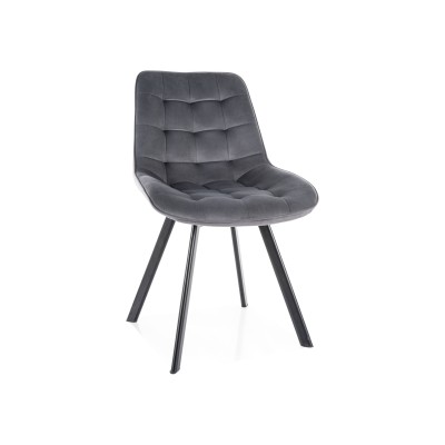 Стул SIGNAL MONTI Velvet Bluvel 14 серый/черный, поворотный